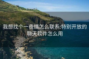 我想找個(gè)一夜情怎么聯(lián)系:特別開(kāi)放的聊天軟件怎么用