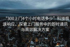 “300上門4個小時電話多少”科技極速響應(yīng)，探索上門服務(wù)中的即時通訊與高效解決方案