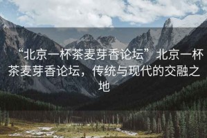 “北京一杯茶麥芽香論壇”北京一杯茶麥芽香論壇，傳統(tǒng)與現(xiàn)代的交融之地