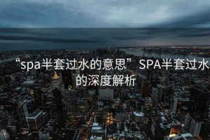 “spa半套過水的意思”SPA半套過水的深度解析