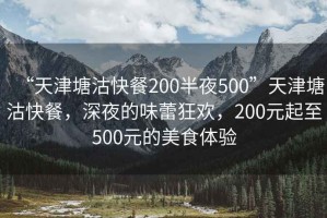 “天津塘沽快餐200半夜500”天津塘沽快餐，深夜的味蕾狂歡，200元起至500元的美食體驗(yàn)