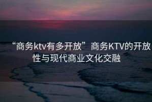 “商務ktv有多開放”商務KTV的開放性與現(xiàn)代商業(yè)文化交融
