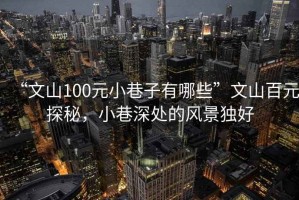 “文山100元小巷子有哪些”文山百元探秘，小巷深處的風(fēng)景獨好