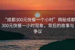 “成都300元快餐一個小時”揭秘成都300元快餐一小時現(xiàn)象，背后的故事與爭議
