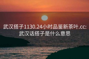 武漢搭子1130.24小時品鑒新茶葉.cc:武漢話搭子是什么意思