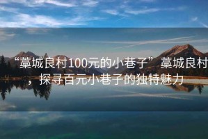 “藁城良村100元的小巷子”藁城良村，探尋百元小巷子的獨特魅力