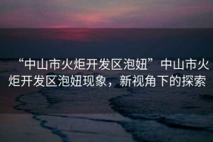 “中山市火炬開發(fā)區(qū)泡妞”中山市火炬開發(fā)區(qū)泡妞現(xiàn)象，新視角下的探索