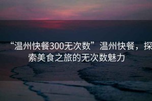 “溫州快餐300無次數(shù)”溫州快餐，探索美食之旅的無次數(shù)魅力