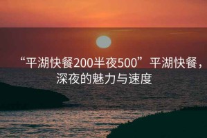 “平湖快餐200半夜500”平湖快餐，深夜的魅力與速度