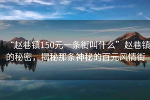 “趙巷鎮(zhèn)150元一條街叫什么”趙巷鎮(zhèn)的秘密，揭秘那條神秘的百元風(fēng)情街