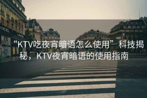 “KTV吃夜宵暗語(yǔ)怎么使用”科技揭秘，KTV夜宵暗語(yǔ)的使用指南