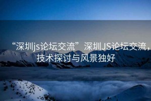 “深圳js論壇交流”深圳JS論壇交流，技術探討與風景獨好