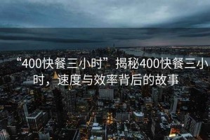 “400快餐三小時”揭秘400快餐三小時，速度與效率背后的故事
