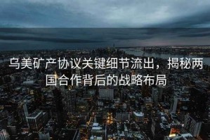 烏美礦產(chǎn)協(xié)議關(guān)鍵細(xì)節(jié)流出，揭秘兩國合作背后的戰(zhàn)略布局