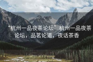 “杭州一品夜茶論壇”杭州一品夜茶論壇，品茗論道，夜話茶香