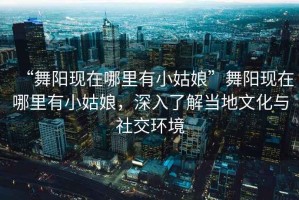 “舞陽現(xiàn)在哪里有小姑娘”舞陽現(xiàn)在哪里有小姑娘，深入了解當?shù)匚幕c社交環(huán)境