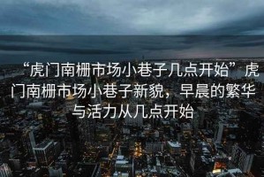 “虎門南柵市場小巷子幾點(diǎn)開始”虎門南柵市場小巷子新貌，早晨的繁華與活力從幾點(diǎn)開始
