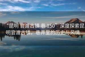 “昆明 官渡古鎮(zhèn) 巷 150”深度探索昆明官渡古鎮(zhèn)，巷弄里的歷史與風情