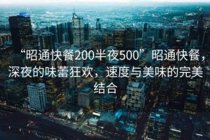 “昭通快餐200半夜500”昭通快餐，深夜的味蕾狂歡，速度與美味的完美結(jié)合