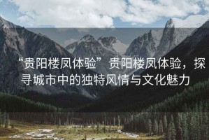 “貴陽(yáng)樓鳳體驗(yàn)”貴陽(yáng)樓鳳體驗(yàn)，探尋城市中的獨(dú)特風(fēng)情與文化魅力