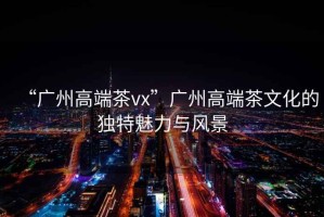 “廣州高端茶vx”廣州高端茶文化的獨特魅力與風景