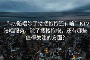 “ktv陪唱除了摟摟抱抱還有啥”KTV陪唱服務，除了摟摟抱抱，還有哪些值得關注的方面？