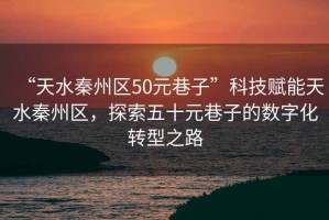 “天水秦州區(qū)50元巷子”科技賦能天水秦州區(qū)，探索五十元巷子的數(shù)字化轉(zhuǎn)型之路