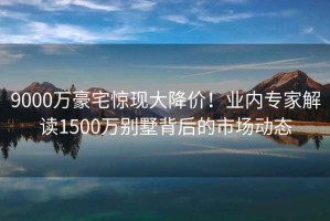 9000萬豪宅驚現(xiàn)大降價！業(yè)內(nèi)專家解讀1500萬別墅背后的市場動態(tài)
