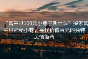 “富平縣100元小巷子叫什么”探索富平縣神秘小巷，尋找價(jià)值百元的獨(dú)特風(fēng)情街巷