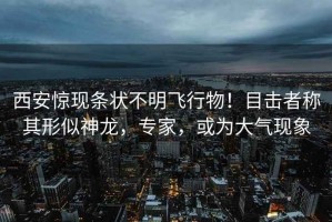 西安驚現(xiàn)條狀不明飛行物！目擊者稱其形似神龍，專家，或?yàn)榇髿猬F(xiàn)象