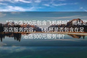 “足浴店300元包含飛機杯嗎”揭秘足浴店服務(wù)內(nèi)容，飛機杯是否包含在足浴店300元服務(wù)中？