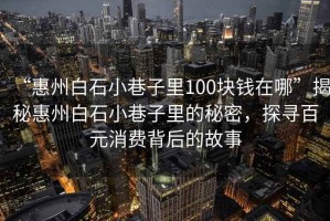 “惠州白石小巷子里100塊錢在哪”揭秘惠州白石小巷子里的秘密，探尋百元消費背后的故事