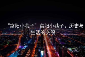 “富陽小巷子”富陽小巷子，歷史與生活的交織