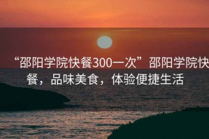 “邵陽學(xué)院快餐300一次”邵陽學(xué)院快餐，品味美食，體驗(yàn)便捷生活