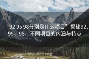 “92 95 98分別是什么項(xiàng)目”揭秘92、95、98，不同項(xiàng)目的內(nèi)涵與特點(diǎn)