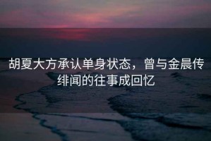 胡夏大方承認(rèn)單身狀態(tài)，曾與金晨傳緋聞的往事成回憶
