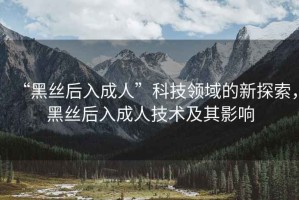 “黑絲后入成人”科技領(lǐng)域的新探索，黑絲后入成人技術(shù)及其影響
