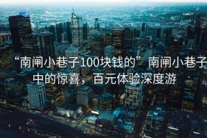 “南閘小巷子100塊錢的”南閘小巷子中的驚喜，百元體驗深度游