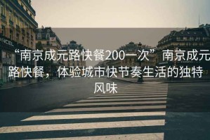 “南京成元路快餐200一次”南京成元路快餐，體驗(yàn)城市快節(jié)奏生活的獨(dú)特風(fēng)味