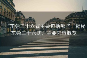 “東莞三十六式主要包括哪些”揭秘東莞三十六式，主要內(nèi)容概覽
