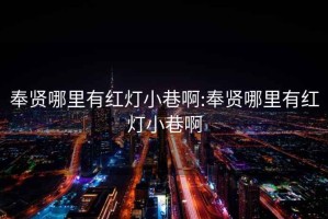 奉賢哪里有紅燈小巷啊:奉賢哪里有紅燈小巷啊