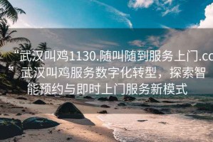 “武漢叫雞1130.隨叫隨到服務(wù)上門.cc”武漢叫雞服務(wù)數(shù)字化轉(zhuǎn)型，探索智能預(yù)約與即時上門服務(wù)新模式
