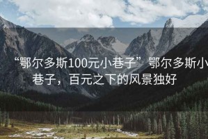 “鄂爾多斯100元小巷子”鄂爾多斯小巷子，百元之下的風景獨好