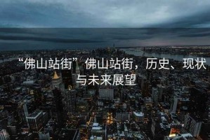 “佛山站街”佛山站街，歷史、現(xiàn)狀與未來展望