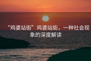 “雞婆站街”雞婆站街，一種社會(huì)現(xiàn)象的深度解讀