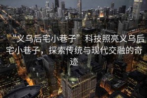 “義烏后宅小巷子”科技照亮義烏后宅小巷子，探索傳統(tǒng)與現(xiàn)代交融的奇跡