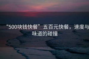 “500塊錢快餐”五百元快餐，速度與味道的碰撞