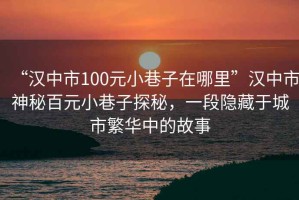 “漢中市100元小巷子在哪里”漢中市神秘百元小巷子探秘，一段隱藏于城市繁華中的故事