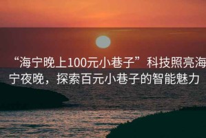 “海寧晚上100元小巷子”科技照亮海寧夜晚，探索百元小巷子的智能魅力