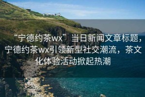 “寧德約茶wx”當日新聞文章標題，寧德約茶wx引領(lǐng)新型社交潮流，茶文化體驗活動掀起熱潮